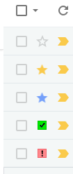 Gmail設定　スターの色分け